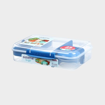 SISTEMA TOGO 隨行保鮮盒長形分格(附醬料罐)1.48L