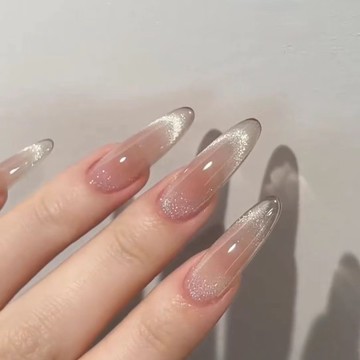 臺灣-純手工光療穿戴甲醉清風腮紅貓眼爆閃小燈泡素顔氣質純慾風美甲貼