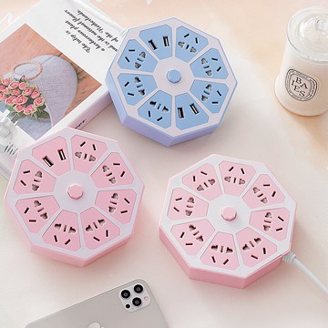 接線板插座 多孔位插座面板智慧帶線插排帶多口USB充電接口學生宿舍創意果盤爬墻插線板『XY23134』