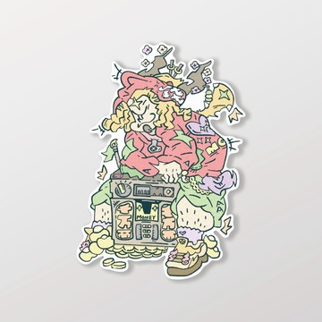 嘻哈財神爺/PPF/車貼、軟磁 SunBrother孫氏兄弟 3M 反光貼紙 防水貼紙 車貼貼紙 軟性磁貼