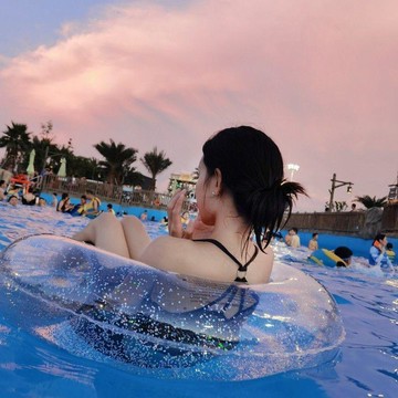 【臺灣出貨】游泳圈女成年加厚透明亮片充氣腋下圈兒童小孩游泳裝備泳圈