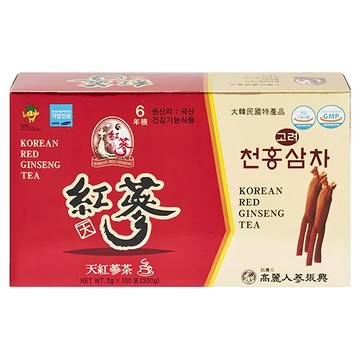 振興高麗人蔘 高麗天紅蔘茶禮盒  100包  1盒  3g