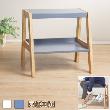 《C&B》北歐多用途創意置物架穿鞋椅(兩色可選)藍灰