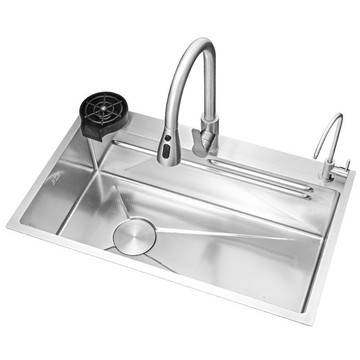 食品級SUS 304不銹鋼 水槽 大單槽 廚房洗碗盆左下水4MM加厚壓紋菜池myg8281