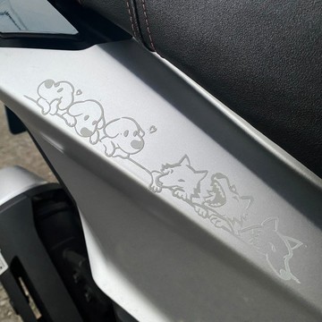 三隻小豬 小貓 怪獸 小雞  小兔 銀白 反光貼紙  機車貼紙  防水