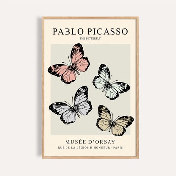 蝶之夢 The Butterfly / 畢卡索風格 自然藝術掛畫 畫芯 海報