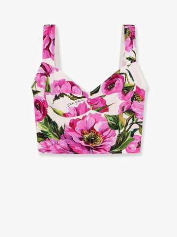 Cotton blend top with bustier detail - DOLCE & GABBANA - gender_Woman
