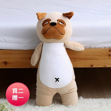 【買二贈一】DOLEE Q版犬家族抱枕 法國鬥牛犬兩隻 贈 黑白拳師犬一隻