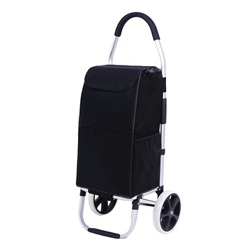 車身摺疊設計 鋁合金車架 布袋購物車  黑色  1台