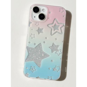 ins風閃粉漸變星星適用于蘋果12/13/14/15/16/17proMax手機殼軟iPhone11/15