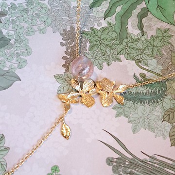 花舞 *  手工金沙 粉色 夜光 琉璃 精油項鍊 香氛 輕珠寶