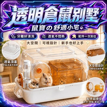 倉鼠飼養箱 豪華倉鼠別墅 倉鼠籠 金絲熊屋 透明鼠籠 小寵產房 倉鼠窩 倉鼠別墅 寵物籠 黃金鼠龍貓天竺鼠松鼠 水晶籠