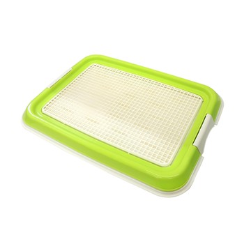 Dr.LeE 防抓式平面狗便盆 濾網格片設計 兩側扣環 方便清潔 綠色  37 x 50 x 4cm  1個