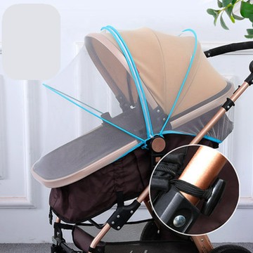 Vanibaby - 通用全罩式嬰兒車蚊帳（加大加密＋支架＋雙向拉鍊）-藍色