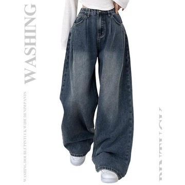 Codibook｜韓國 Loonough 水洗雙壓褶寬版牛仔褲［預購］牛仔褲 女裝