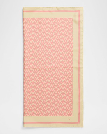 Monogram-Print Silk Scarf