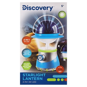 Discovery 2合1星空投影夜燈 4X LED  藍色 + 綠色 + 銀色