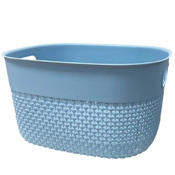 樂品收納籃北歐仿珠簾w27-方形-灰藍