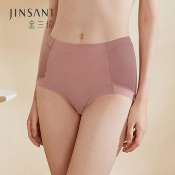 金三塔新品 桑蠶絲氨綸內褲女彈力舒適高腰透氣平角褲