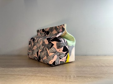 雙拼獨特款/拼布日子 柔光綁結  桌上型面紙收納套