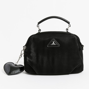 PLAYBOY - 雙層式手提包附長背帶  Glittering Waves系列 - 黑色