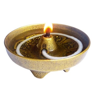 仿古黃銅八寶油燈純銅老式油燈盞七星油燈家用佛堂供奉用品擺件