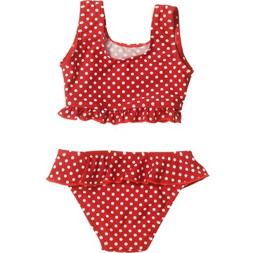 playshoes 抗UV防曬比基尼兩件組兒童泳裝-復古波點 女童泳衣 時尚可愛 親膚舒適  86/92  紅色  1件