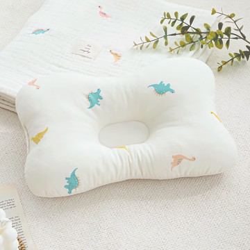 Malolotte 嬰幼兒印花低款凹槽枕  1個  恐龍咆哮 白色  34 x 23 x 6cm