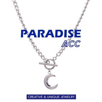 PARADISE 月亮項鍊 簡約 項鍊 冷淡風 316L 不過敏不掉色 鈦鋼