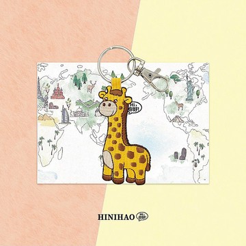 雙面刺繡鑰匙圈-長頸鹿