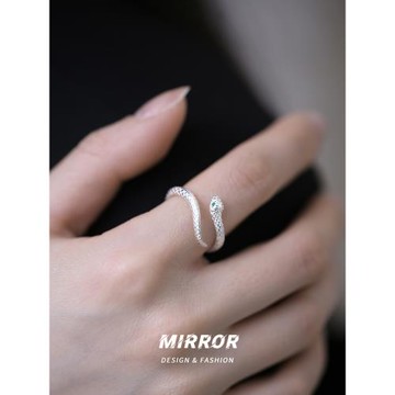 小麋人「靈知環」999純銀精致小靈蛇戒指女指環個性指尖尾戒小眾
