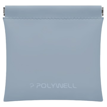 POLYWELL 彈力收納包 10 x 9.5cm 霧霾藍 輕巧便攜 時尚百搭  1個