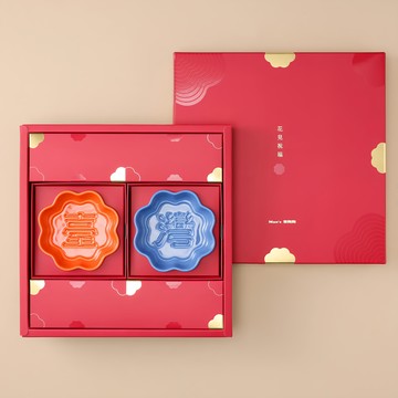 Mao's樂陶陶花見祝福顯影醬油碟雙入禮盒組 11 x 2.5cm 100g  橘臺藍灣  1組