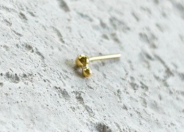 K24純金 圓珠+小圓珠耳環◇ K24 Round Ball Stud (單邊~)◇K24 釋迦珠耳環