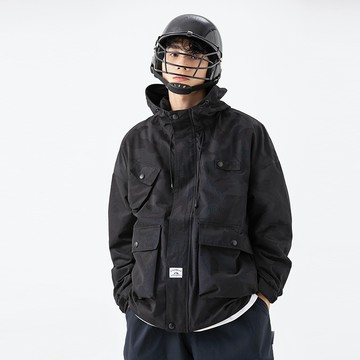 LARGE STORE【出清】戶外山系潮流迷彩防風連帽衝鋒外套 OUTDOOR 情侶外套 寬鬆版(URJK04)