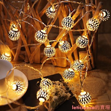 【雲渡小鋪】【8功能遙控款】洛哥球燈串 鐵藝燈串 Led燈串 裝飾燈 背景燈 聖誕燈 露營燈 圓球燈 造型燈 庭院燈 聖誕節氣氛燈