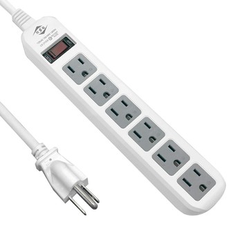 【威電】CK-3166 3孔1開6座 電腦 直向插座 延長線 6尺/9尺/12尺(過載斷電 電源線組)