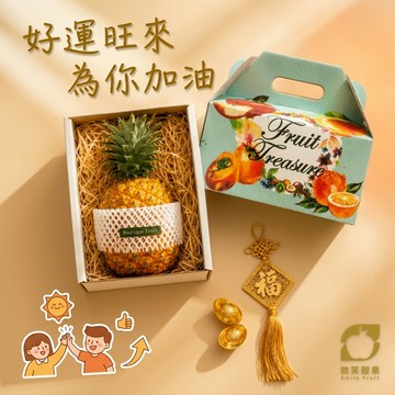 力量補給站 【微笑甜果】精選鳳梨禮盒 送同事 送朋友 加油打氣送禮 香甜多汁 旺來好運 好運旺來 為你加油 快速出貨