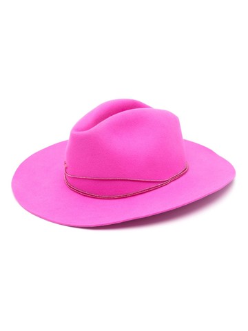 Borsalino - felted fedora hat - women - Calf Hair - L - Pink