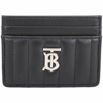 BURBERRY 巴寶莉 Lola TB字母絎縫羔羊皮萬用卡片夾(黑色)
