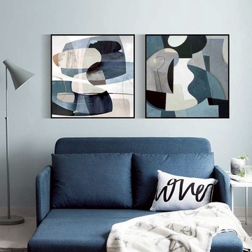 傾聽蔚藍　方框系列　裝飾掛畫　台灣製造 - A款－金框-70*70cm