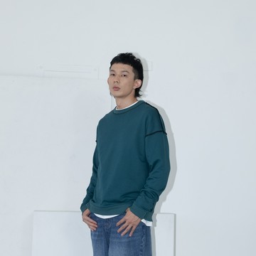 撞色壓線造型寬版衛衣 兩色售 M/L/XL