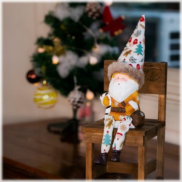 Devalier 聖誕老人 Tomte 斯堪的納維亞童話時尚室內聖誕裝飾品房間特色裝飾蒙古包 Tomte 手杖聖誕老人