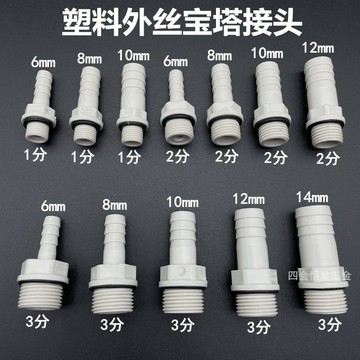 ✨ 華泰五金行✨滿99出貨 塑膠外絲寶塔接頭1分2分3分外螺紋水咀1/8 1/4 3/8軟管介面格林頭