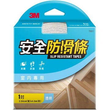 3M 室內專用防滑條 透明舒適型 1吋