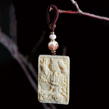 創意象牙果鑰匙扣金錢貔貅汽車鑰匙掛件平安無事牌男女士飾品禮物