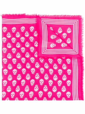 Alexander McQueen - all-over skull-print scarf - women - Modal - One Size - Pink