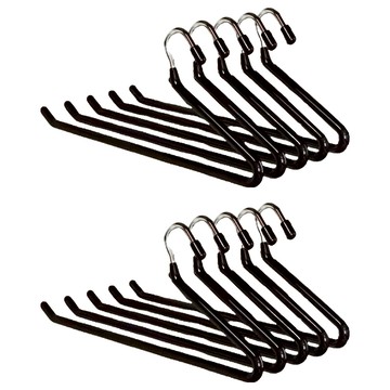 【德利生活】正向鵝型褲架5個x2組 黑色 褲架裙架收納神器 防滑耐用不變形 節省空間衣櫥整理  2組
