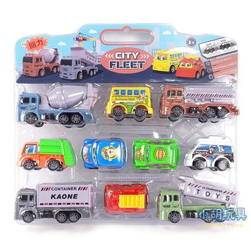 10入高速迴力城市工程車隊 迴力車 兒童玩具【小胡玩具(電子發票)】