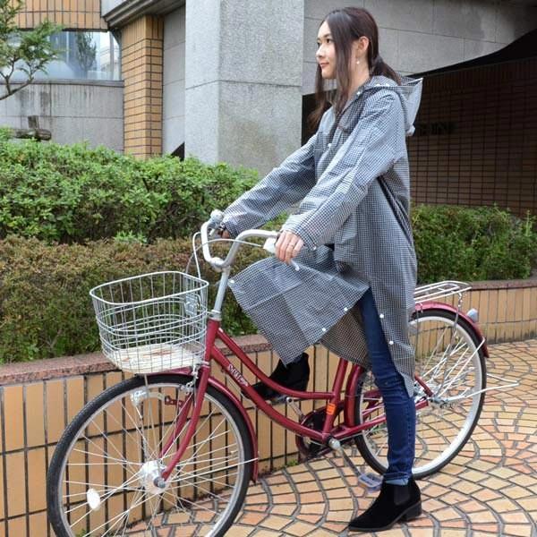 レインコート カッパ スリット入り 自転車 大人用 フリーサイズ